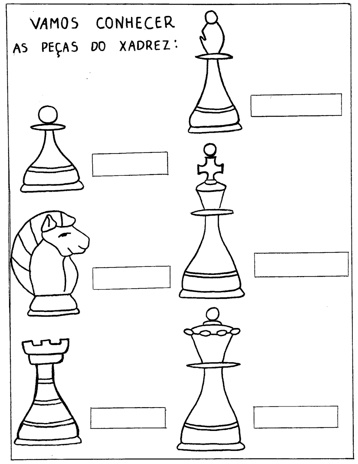Cantinho das Atividades: PEÇAS DO XADREZ E SEUS MOVIMENTOS