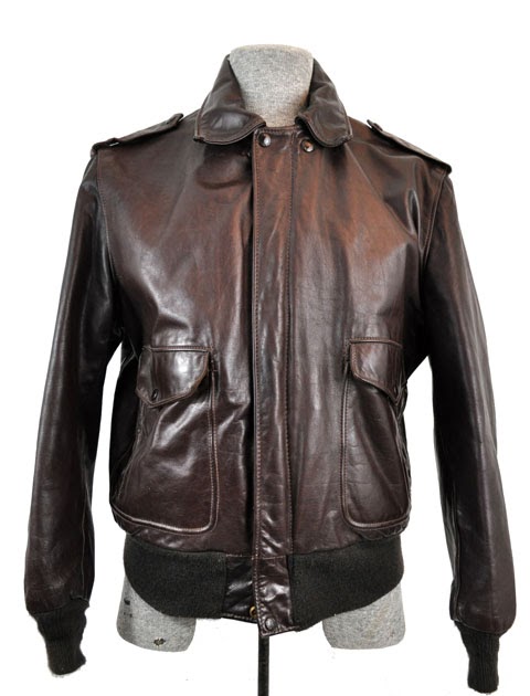 goodbye heart vintage: Vintage Schott Flight Leather Jacket. Size 44.