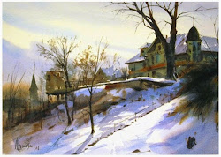 watercolor hill andy evansen water brush paper watercolour winter landscapes painting
