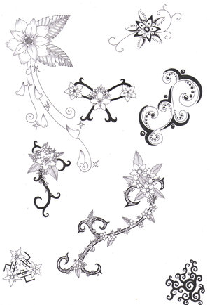 small flower design tattoos. flower tattoos. Fairies can also be added to create