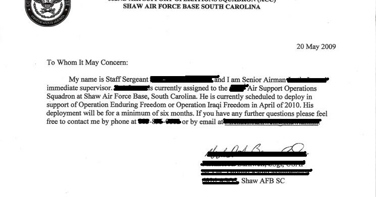 Bits n Pieces: For Military Expedite Letter of Deployment