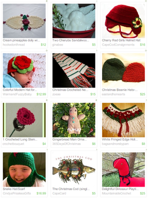 etsy.com red rose crochet