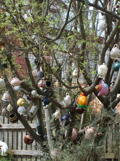 Rosemary's Sampler: Garden Art ~ Our Tea Pot Tree