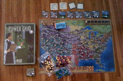 Power Grid board game setup to play