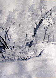 snow monochromatic watercolors