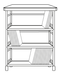 3-shelf unit with LPs