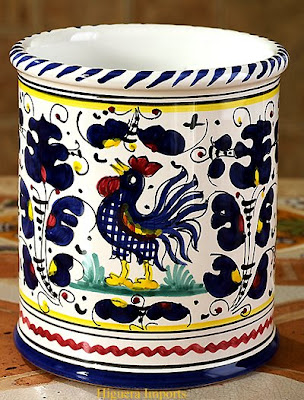 cermaic utensilholder with rooster and more