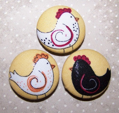 three magnets, each with a French hen
