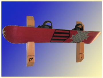 wood wall-mounted snowboard rack