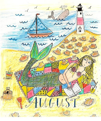 mermaid wall calendar - August 2011