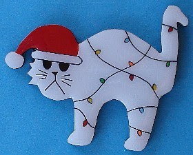 Christmas cat magnet / pin