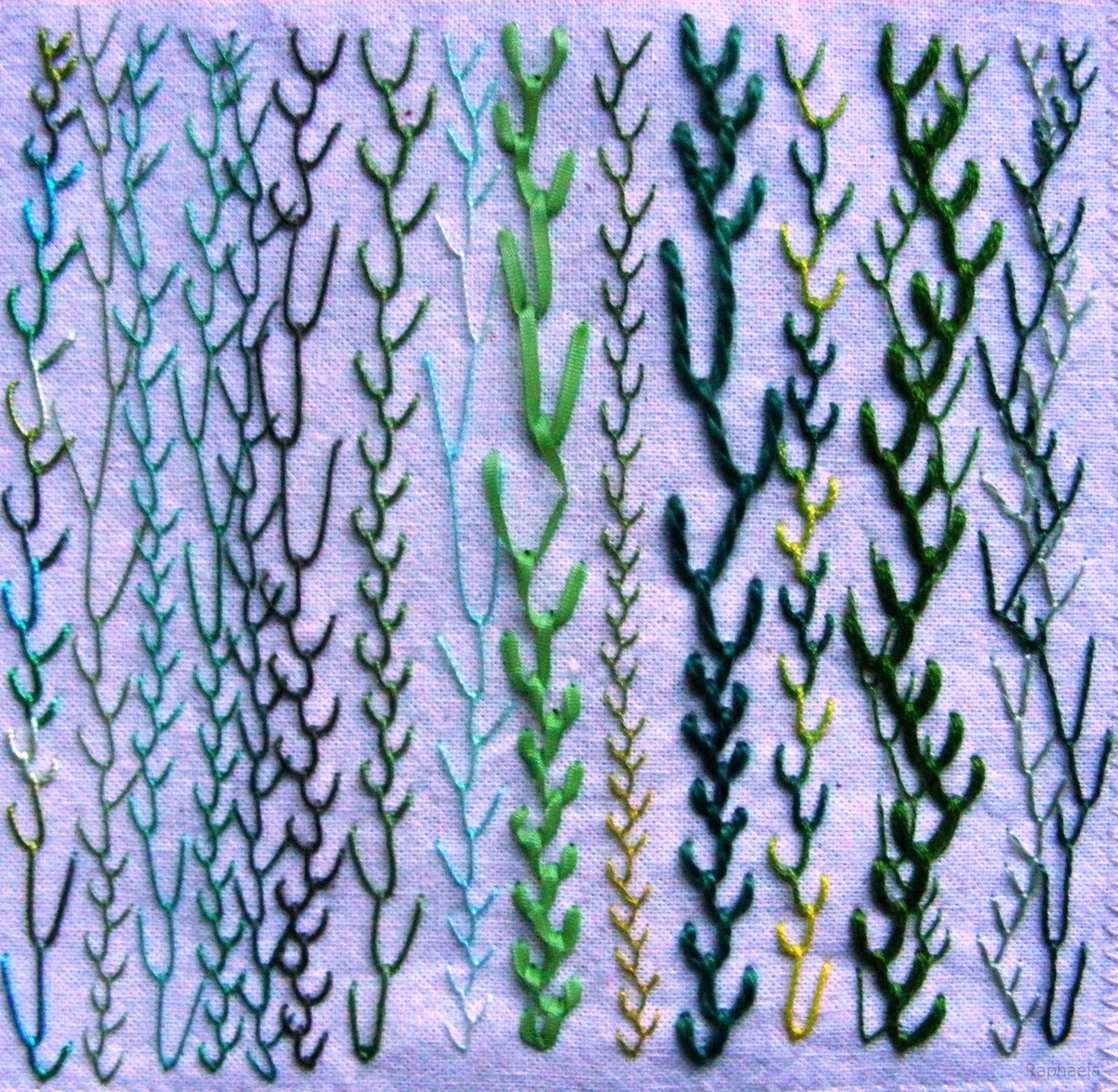 Textile Explorations The Stitch Files Feather Stitch