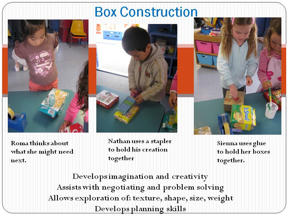 Sunnynook Preschool Box Construction.