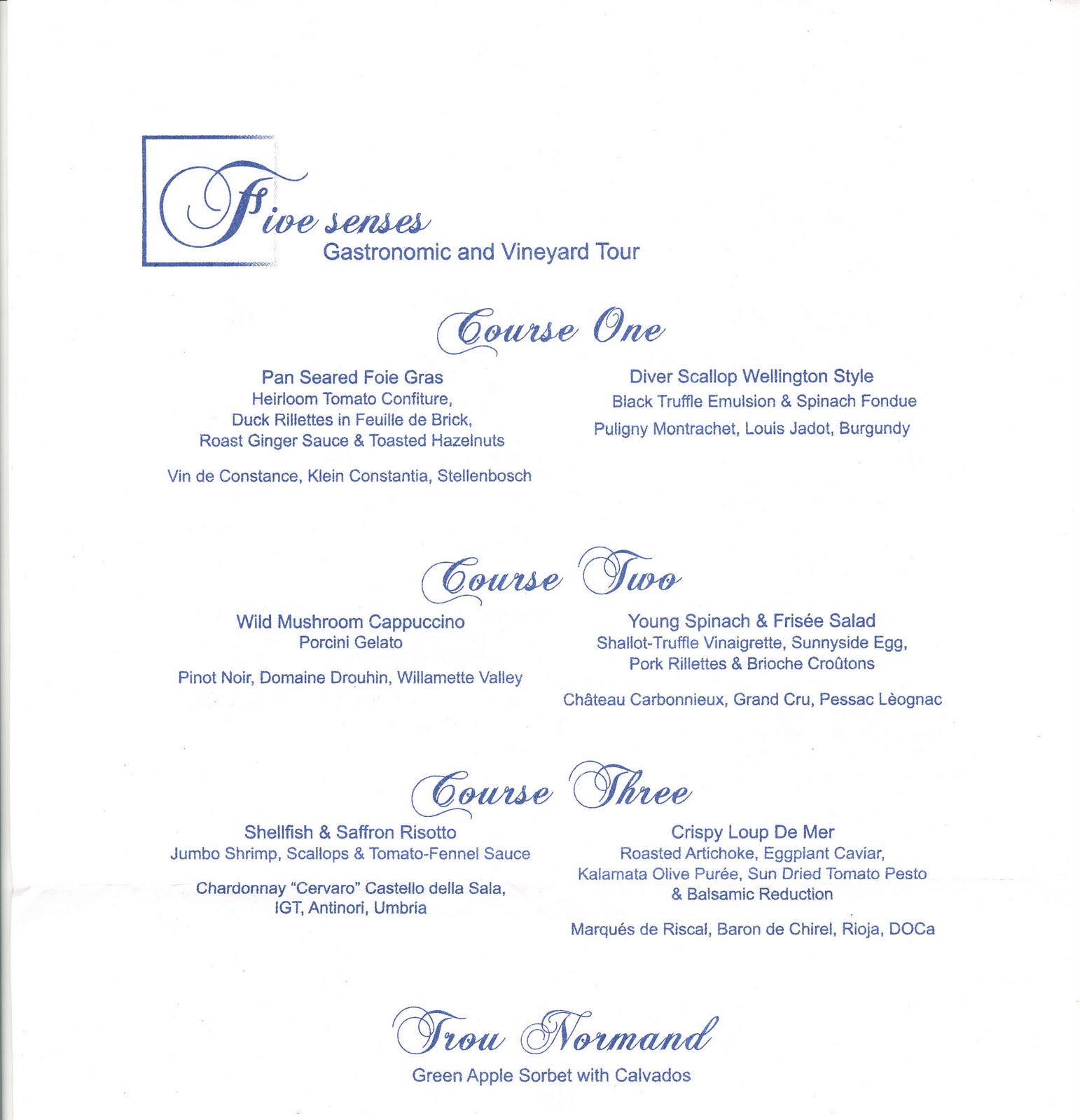 Cruise Ship Menus Olympic Dining Room Celebrity Millennium
