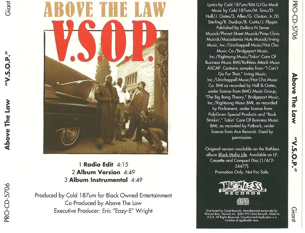 Dope Quality Hip Hop Thang Above The Law V S O P 1993 320rip Pommona Ca.