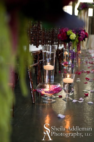 Wedding Aisle Decorations with Candles