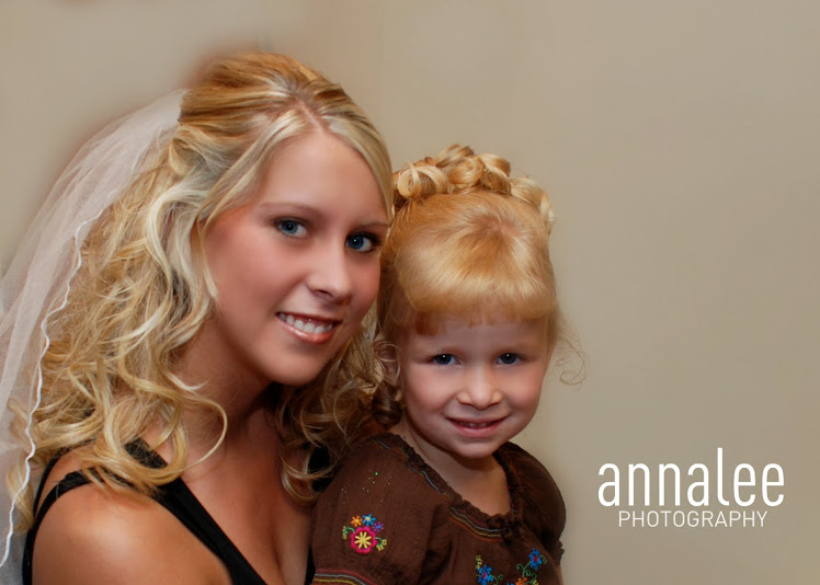 bride and flower girl