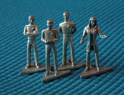 miniatures for Wesley Crusher, Lieutenant Geordi LaForge, Commander Will Riker and Dr. Beverly Crusher
