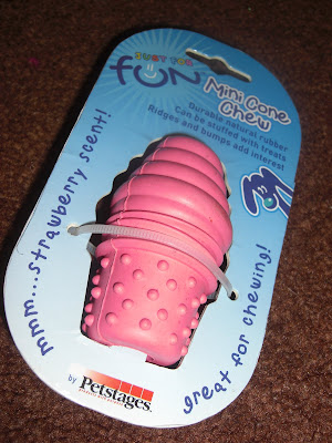 Picture of one of my dog toys - a ice cream cone - kind of like a kong, but not the same brand. You can put things inside it though