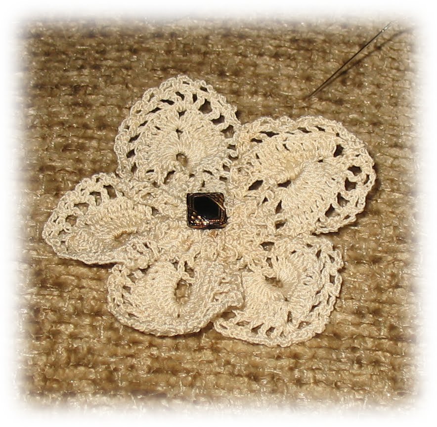 Trinket's Vintage Treasures Vintage Lace and Button Flowers tutorial