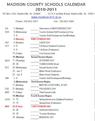 Maysville and Ryland Alabama Area News: 2010 - 2011 Madison County