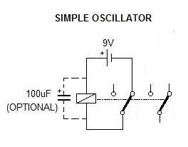 Relay's circuits: Simple oscillator with one relay.