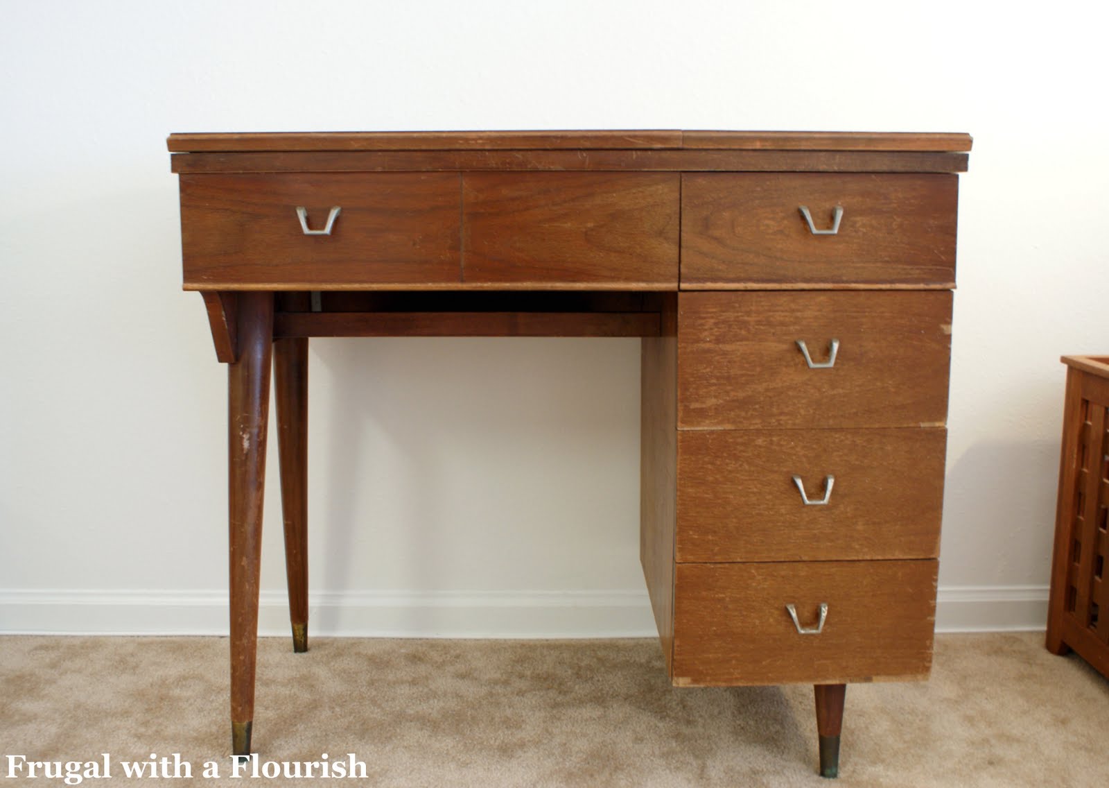 Frugal with a Flourish Sewing Table Redo