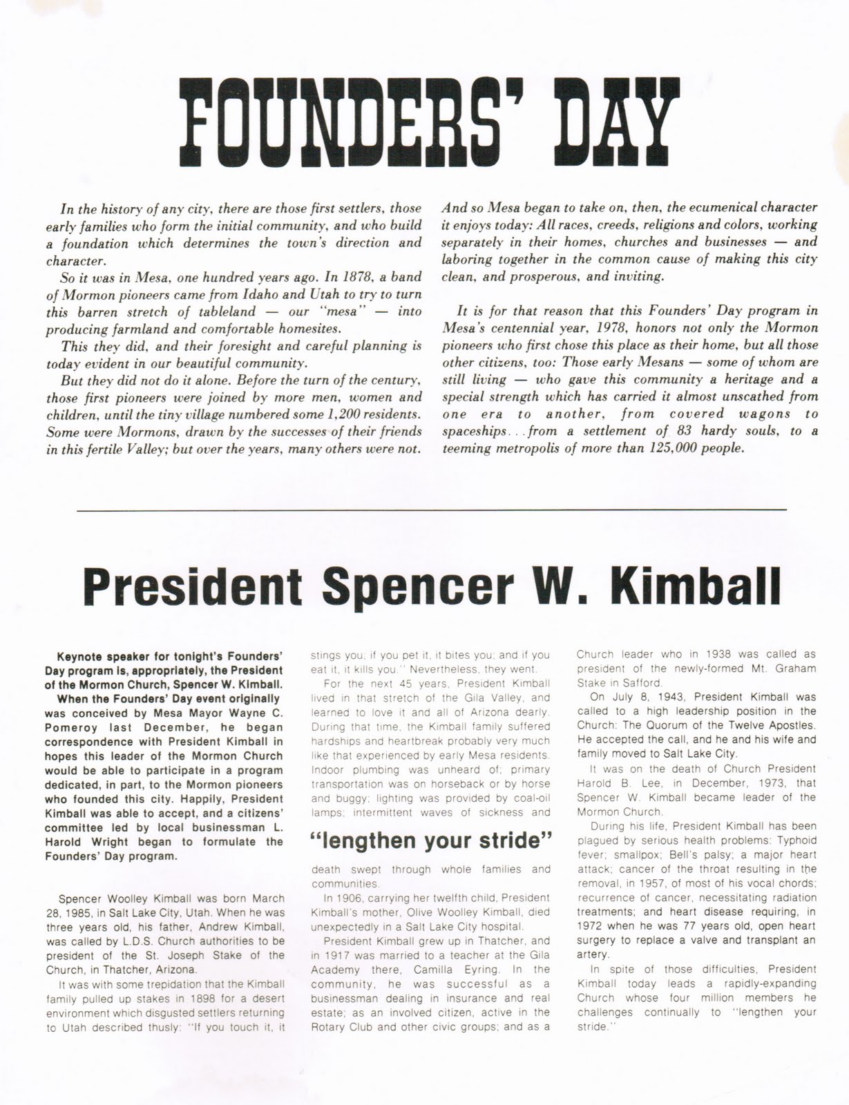 All About Mesa AZ Mesa, AZ History Founders' Day