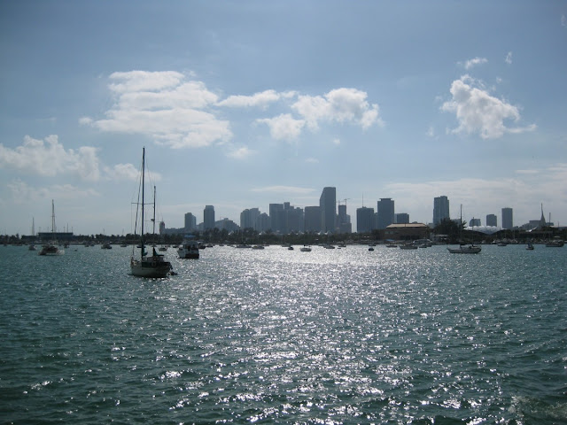 Blick auf Miami vom Wasser aus Blick auf Miami vom Wasser aus