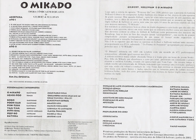 Cantor na Ópera MIKADO - Tenor coro (parte interna)