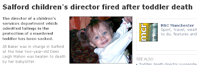 Salford children's director fired after toddler death