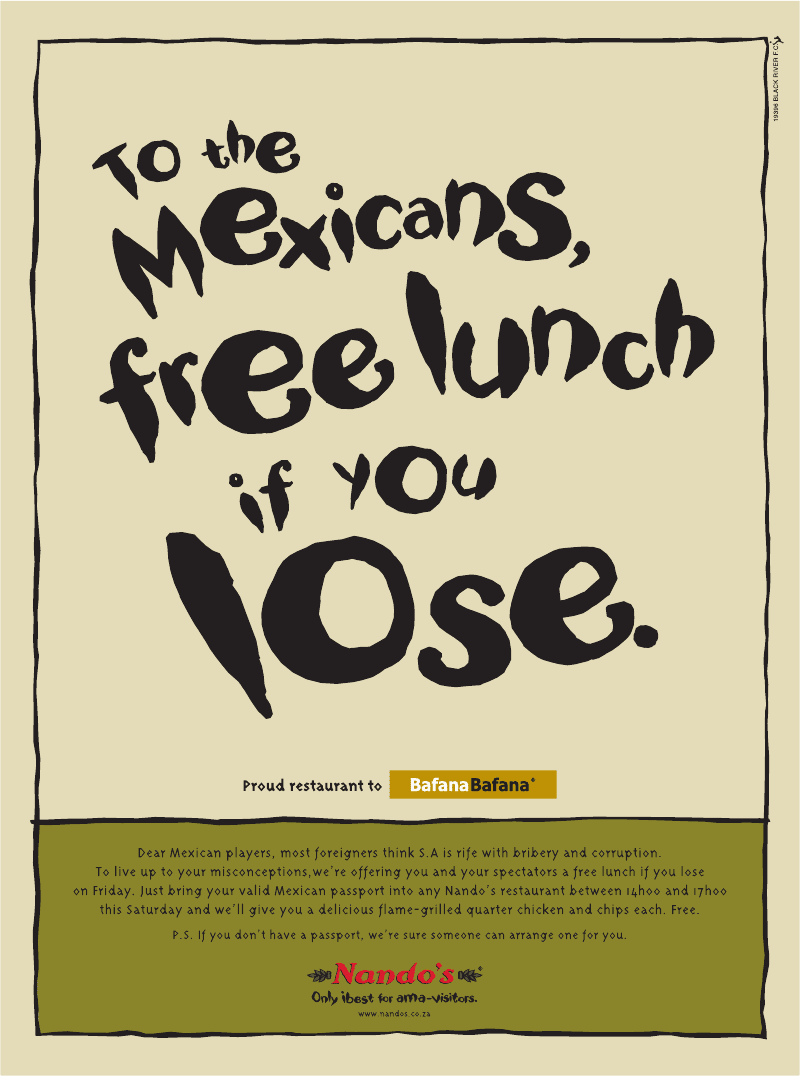 Nando's does it again... check out their latest World Cup themed ad ...