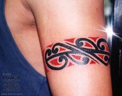 Bicep Tribal Armband Tattoo Design for Men. Cross Tattoo Design on Male Arm