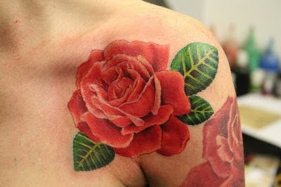Red Rose Flower Tattoo Design