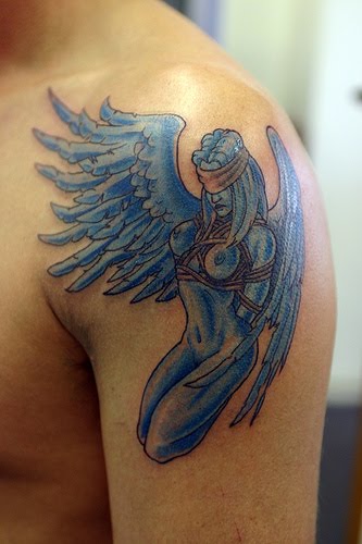 Angel Tattoo Design on shoulder
