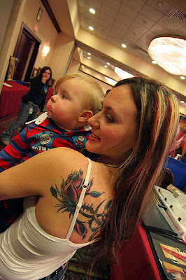 Tattooed Women Back Flower Tattoo Design
