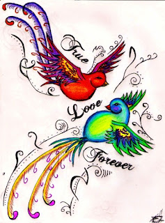 True Love Forever Bird Tattoo Design