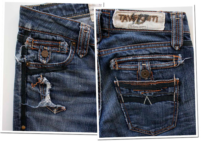 Jeans Genie: TAVERNITI SO Janis 16 Black Tape Distressed Jeans Sz 24