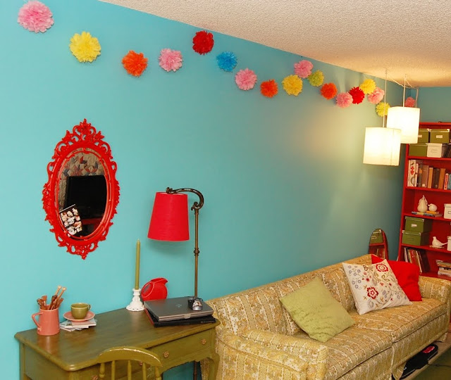 SewSweetStitches: Handmade Tissue Paper Flowers and Pompom Garland