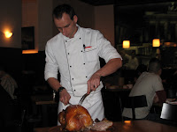 chef carving turkey