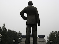 statue of Sen overlooking Gate of Peace at Zhongshan