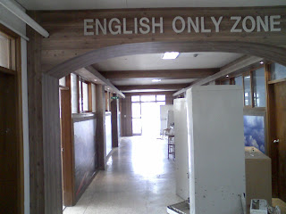 English Only Zone hallway