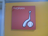 Women's room sign at Munhak Stadium