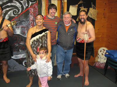 Maori tribal erformance photo op in Whaka