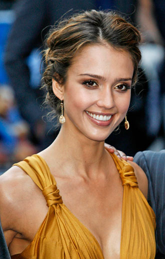Here some pictures of Jessica Alba Sassy Updo Short Hairstyles for 2010: