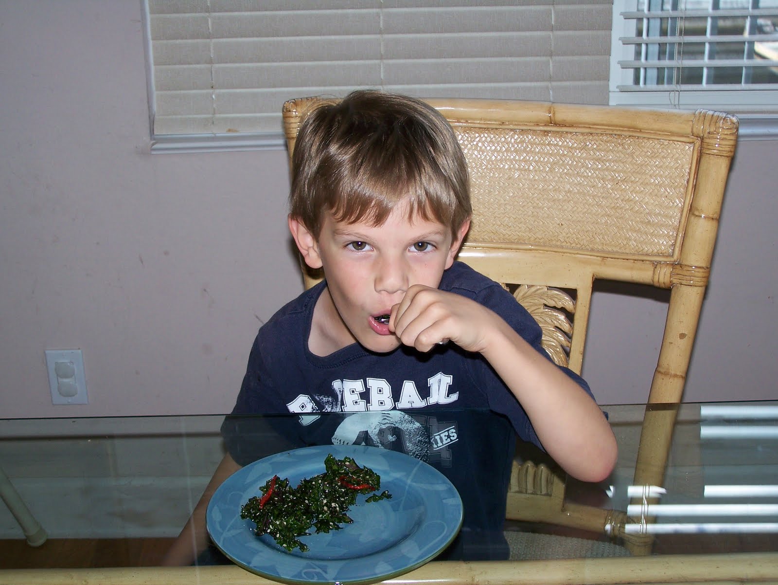 Kids Eating Raw Kale Salad