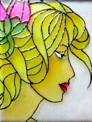 glass face stained woman painting fused projects paint paintings frame fairy raindrops thickness lass mm princess mosaic