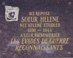 Plaque apposée par l’UNEG  en 1991 au cimetière de Belletanche, où repose desormais son corps