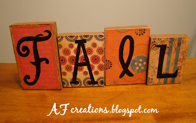 A~F Creations: Fall Mod Podge Letters