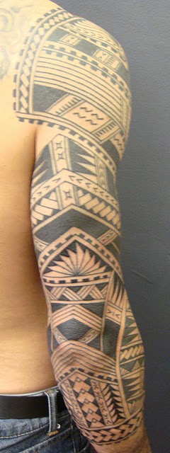 MAORI POLYNESIAN TATTOO: Samoan Polynesian Sleeve Tattoo